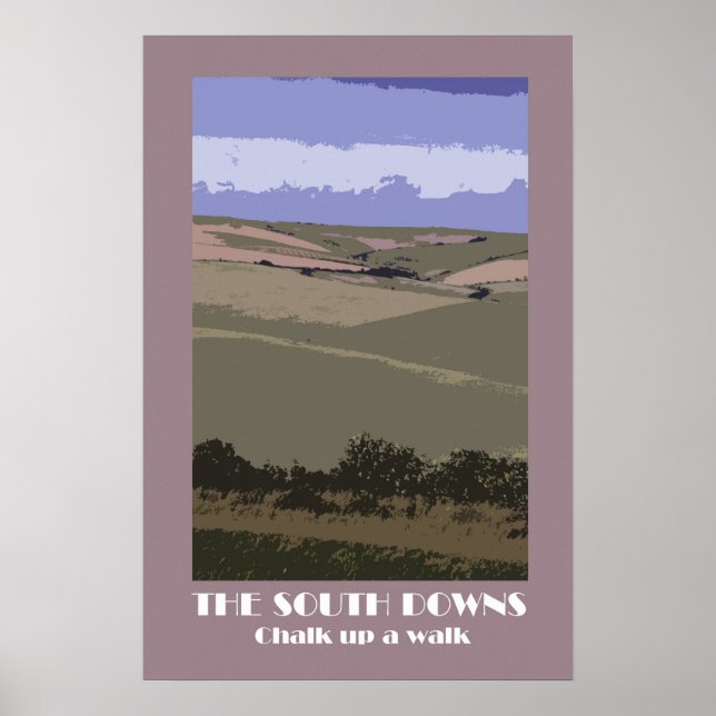 Póster Poster retro estilo South Downs 1920 (Frente)