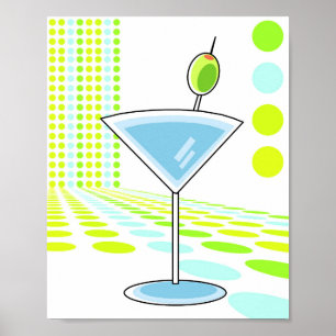 Póster Poster Retro Martini 8x10