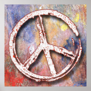PÓSTER POSTER RETRO PEACE SIGN