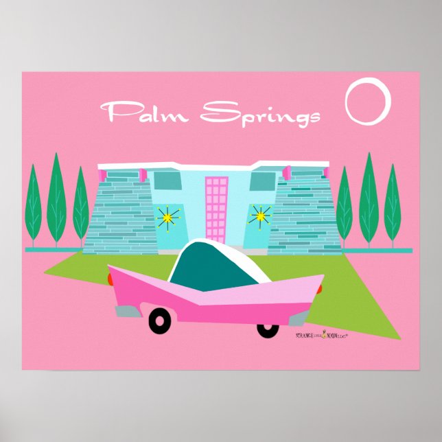 Póster Poster Retro Pink Palm Springs (Frente)
