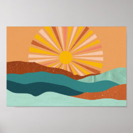 Póster Poster retro psicodélico Groovy colorido