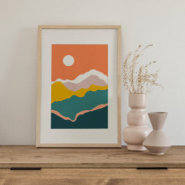 Póster Poster retro psicodélico Groovy colorido