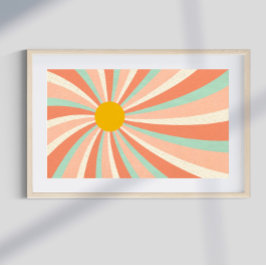 Póster Poster retro psicodélico Groovy colorido