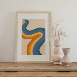 Póster Poster retro psicodélico Groovy colorido