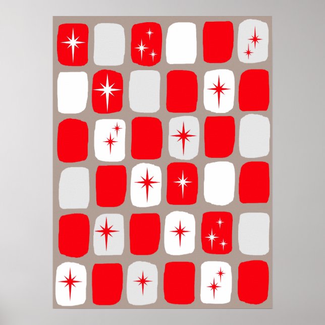 Póster Poster Retro Red Starburst (Frente)