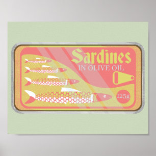 Póster Poster Retro Sardines