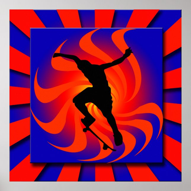 PÓSTER POSTER RETRO SKATEBOARDER (Frente)