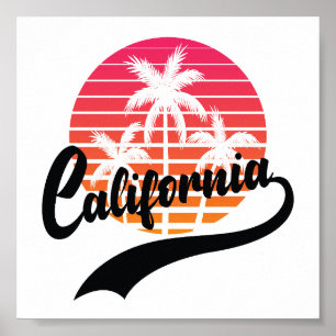 Póster Poster Retro Sunset de California