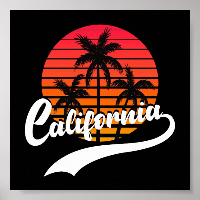 Póster Poster Retro Sunset de California (Frente)