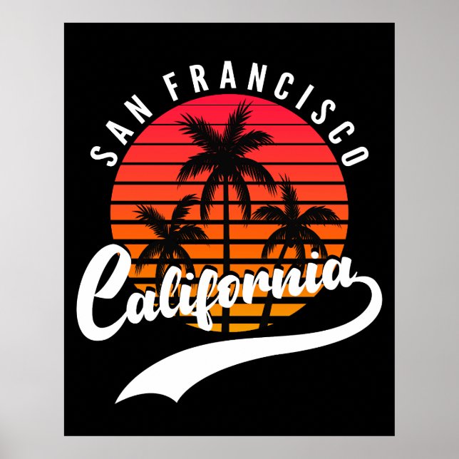 Póster Poster Retro Sunset de San Francisco (Frente)