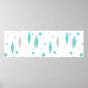 Póster Poster Retro Turquoise Diamond & Starburst