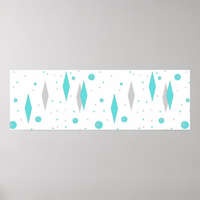 Póster Poster Retro Turquoise Diamond & Starburst (Frente)