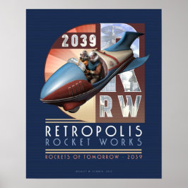 Póster Poster Retropolis Rocket Works (16x20")