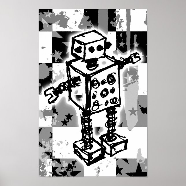 Póster Poster Robot esbozado (Frente)