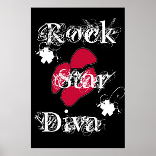 Póster poster "Rock Star Diva In Black"