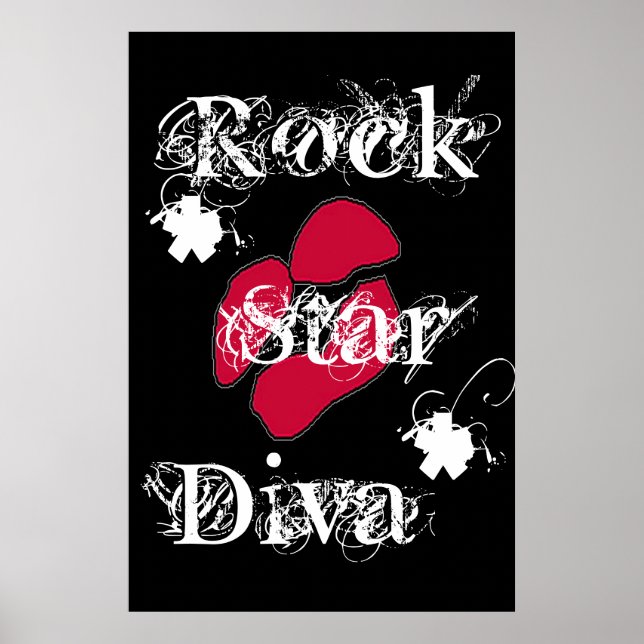 Póster poster "Rock Star Diva In Black" (Frente)