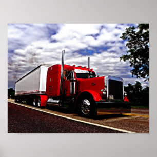 Póster Poster rojo de Sensenig Peterbilt 379