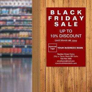 Póster Poster rojo de ventas de Black Friday para empresa
