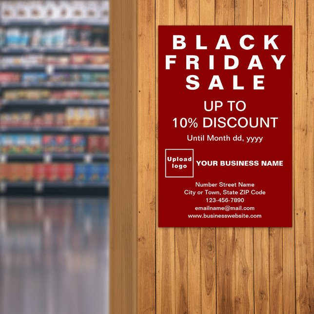 Póster Poster rojo de ventas de Black Friday para empresa (Black Friday Sale on red poster)