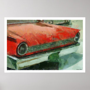 Póster Poster rojo del coche del músculo