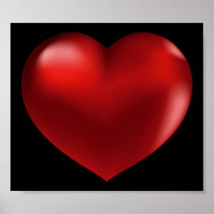 Póster poster rojo del corazón 3D
