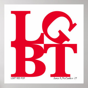 Póster Poster rojo del estallido de LGBT