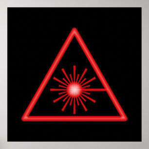 Póster Poster rojo del símbolo del laser