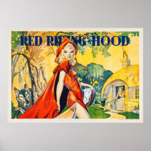 Póster Poster rojo del teatro de la capa con capucha del