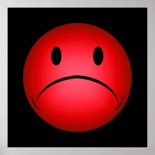 Póster Poster Rojo Frownie Face
