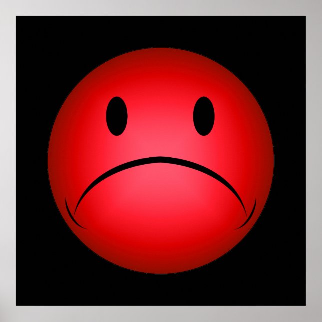 Póster Poster Rojo Frownie Face (Frente)