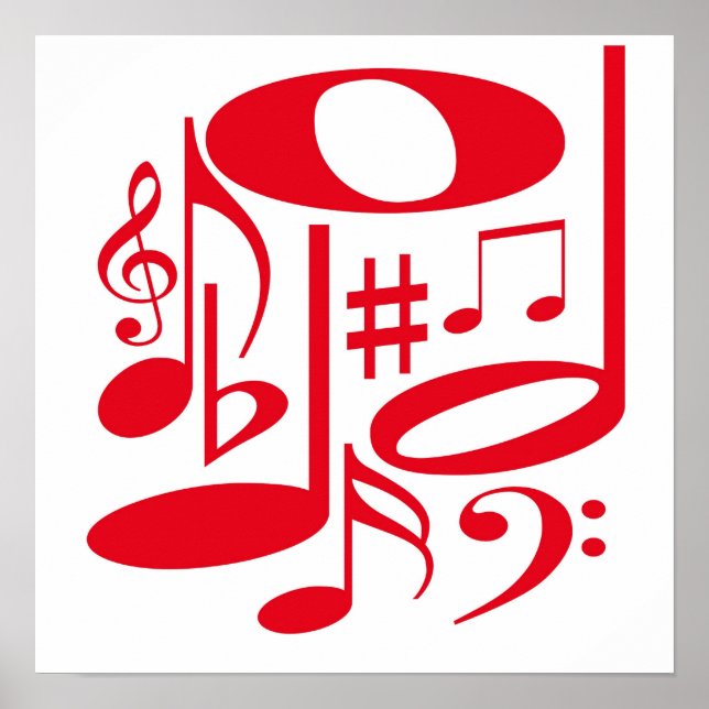 Póster Poster rojo musical (Frente)