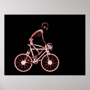 PÓSTER POSTER - ROJO NEGRO EN BICICLETA DE RAYOS X