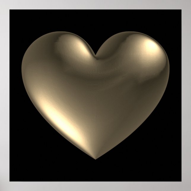 Póster poster rojo símbolo del corazón de estilo 3D (Frente)