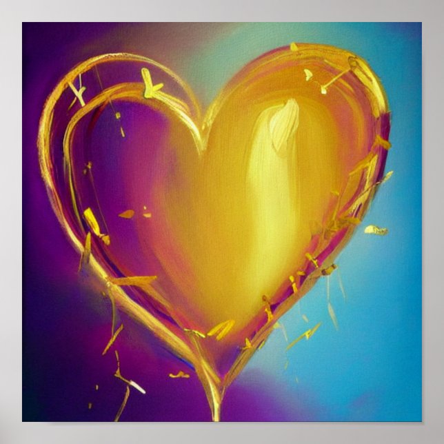 Póster Poster romántico del corazón (Frente)