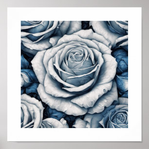 Póster Poster Rosa Azul y Blanco