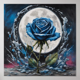 Póster Poster Rosa de luna azul