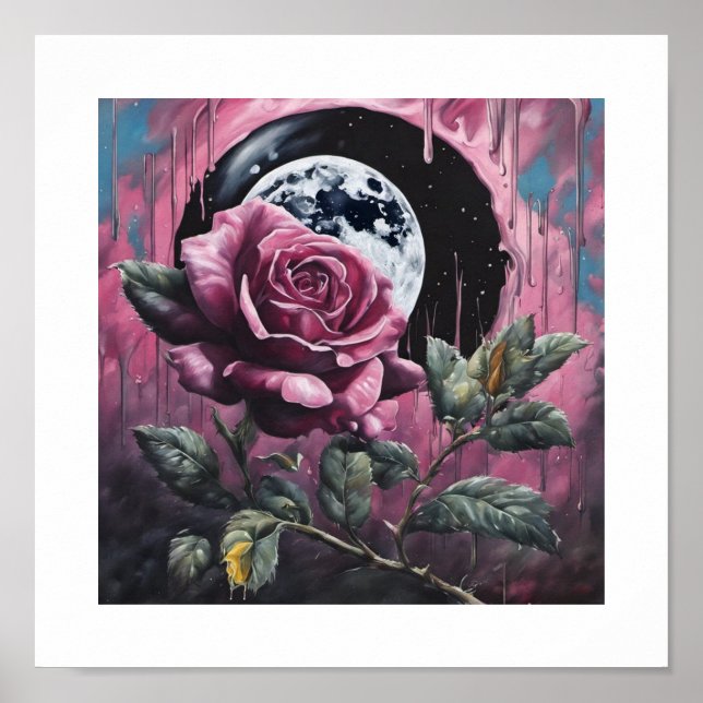 Póster Poster Rosa de Luna Completa Rosa (Frente)