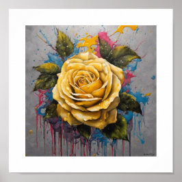 Póster Poster Rosa lunar amarillo