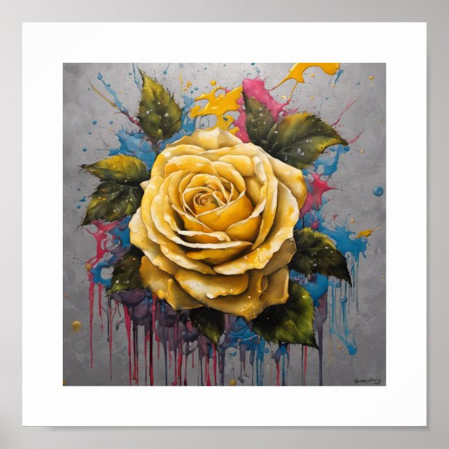 Póster Poster Rosa lunar amarillo (Frente)