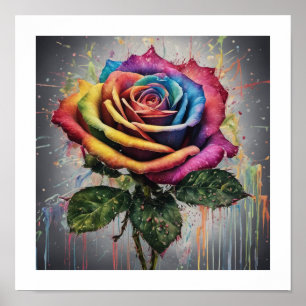 Póster Poster Rosa multicolor