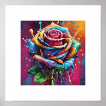 Poster Rosa multicolor