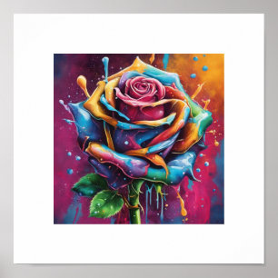 Póster Poster Rosa multicolor
