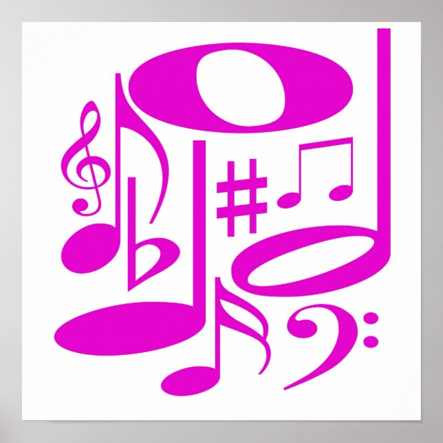 Póster Poster rosa musical (Frente)