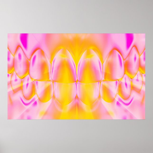 Póster Poster rosa ortodoncista con dientes de dientes (Frente)