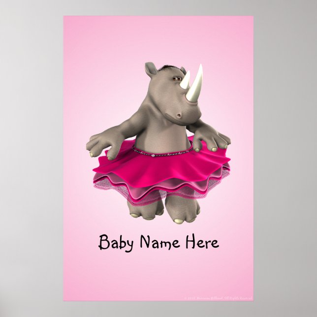 Póster Poster Rosa Rhino (Frente)