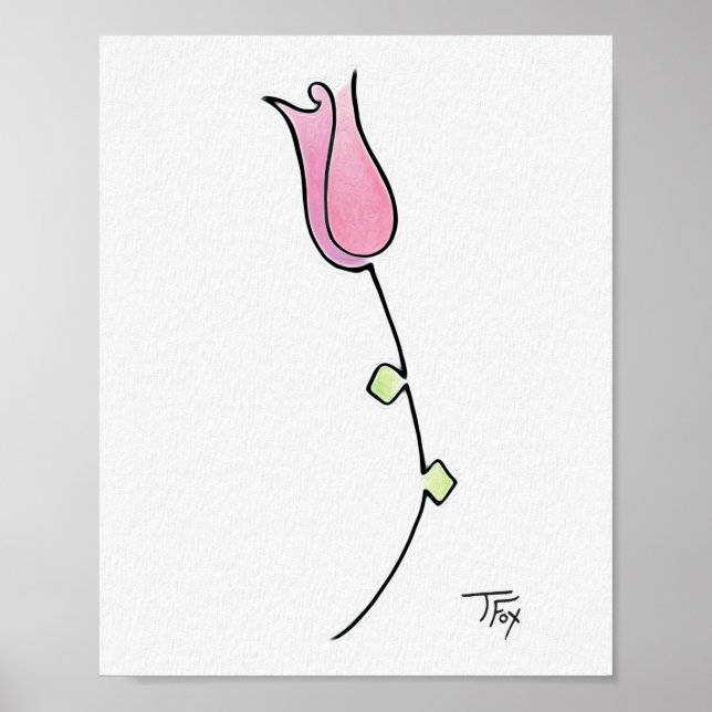 Póster Poster Rosa simple (Frente)