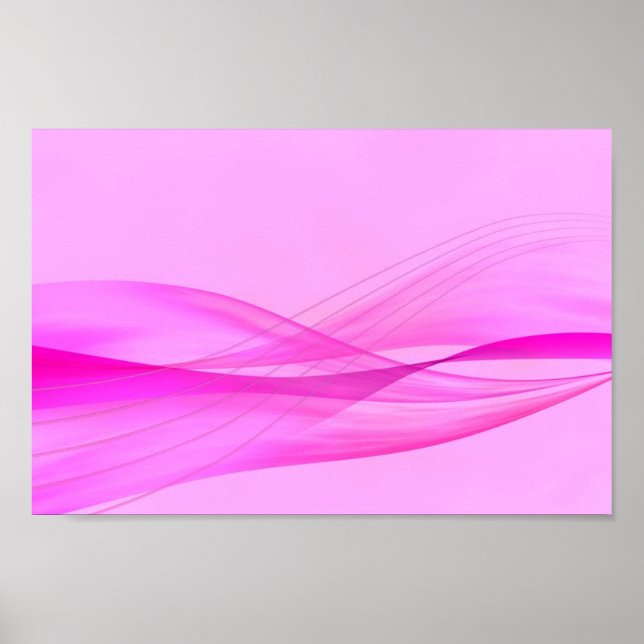 Póster Poster Rosa Sobre Ondas Rosadas (Frente)