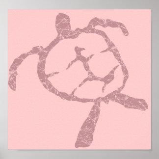 Póster poster rosa tortuga