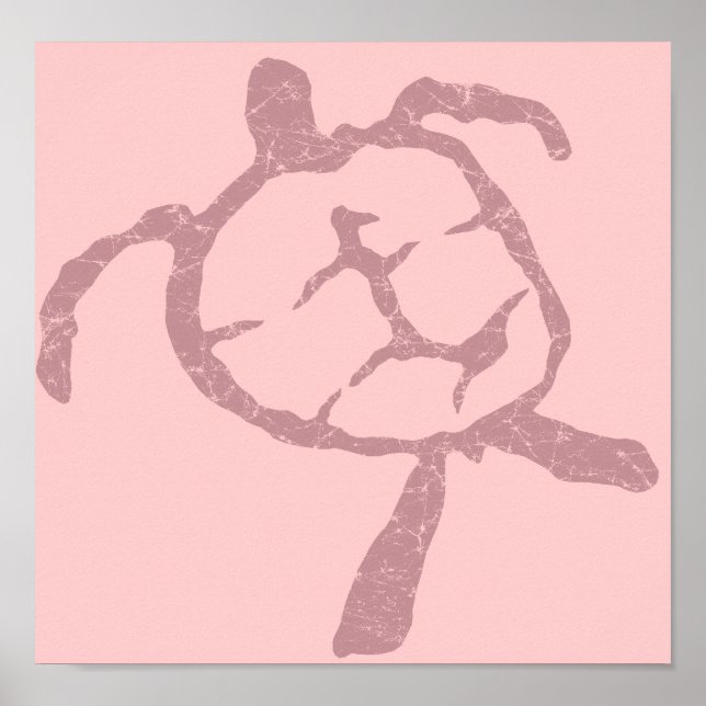 Póster poster rosa tortuga (Frente)