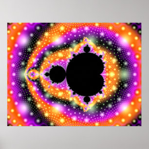 Póster Poster rosado anaranjado de Mandelbrot del fractal